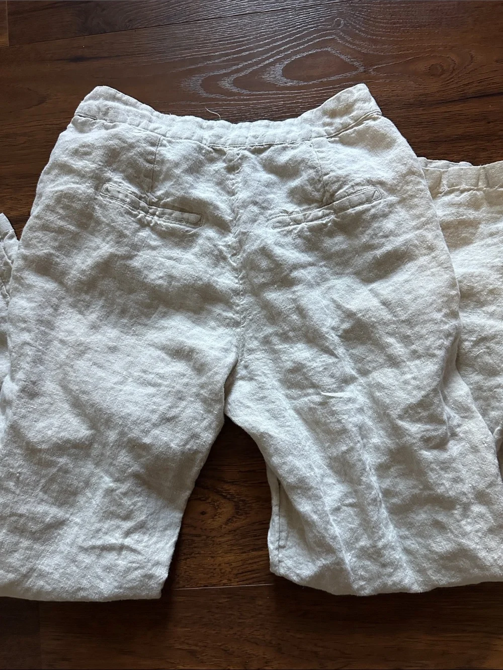 Mango Cream Button-Front Linen-Blend Pants